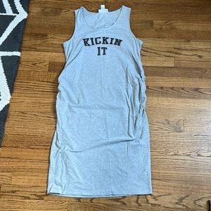 Gray Maternity Tank Dress - LARGE